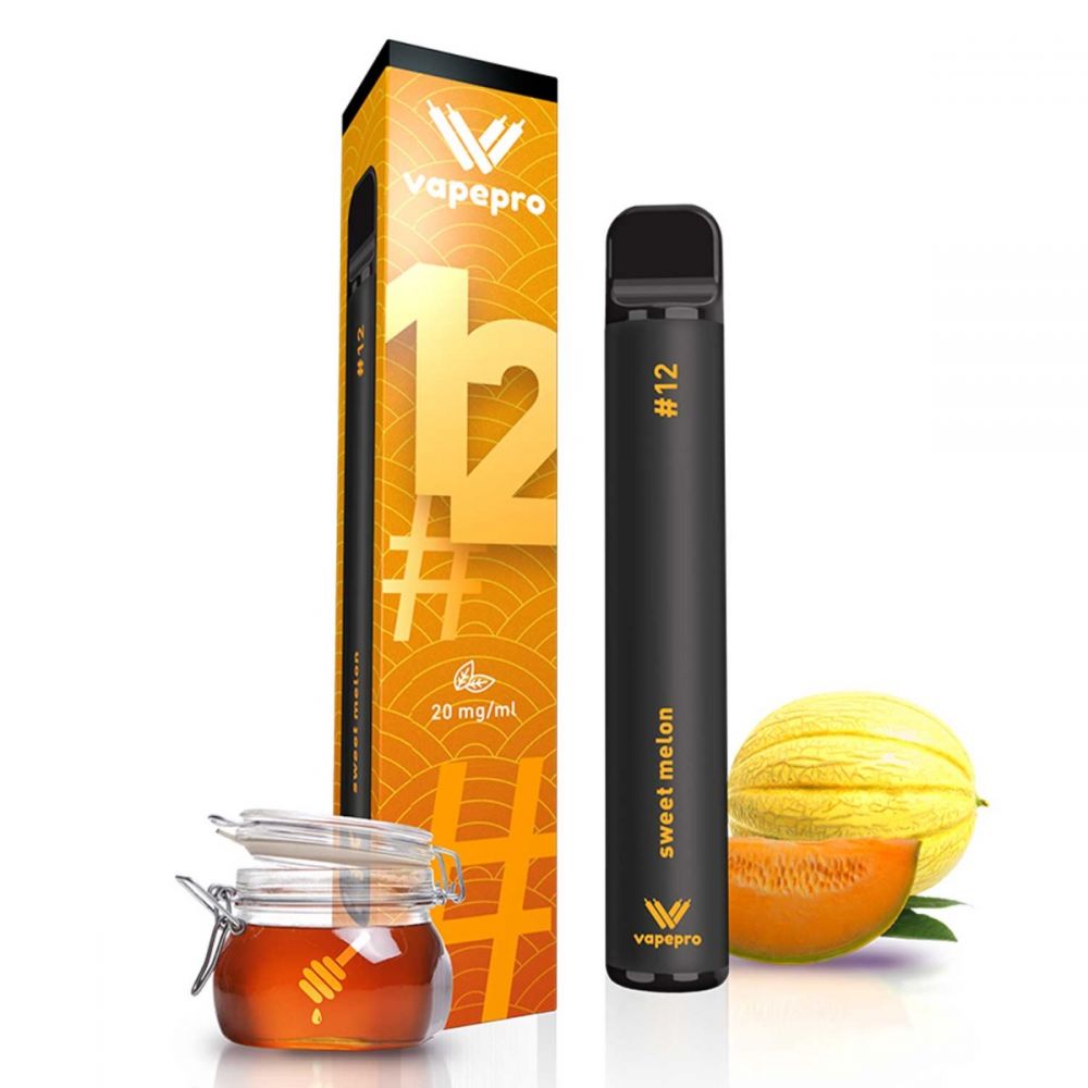 ΗΛ. ΤΣΙΓΑΡΟ 1 ΧΡΗΣΗΣ VAPEPRO #12 SWEET MELON 2ml 20mg 800 PUFFS