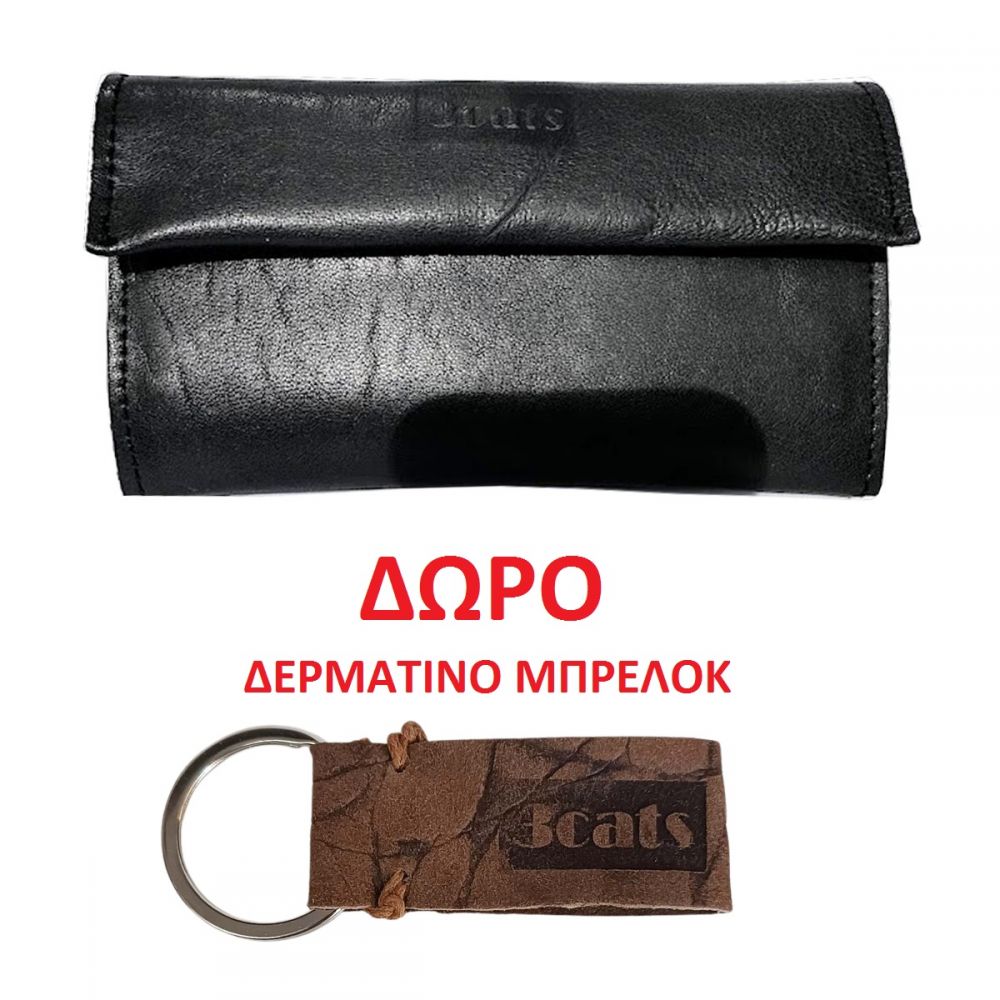 ΧΕΙΡΟΠΟΙΗΤΗ ΔΕΡΜΑΤΙΝΗ ΚΑΠΝΟΣΑΚΟΥΛΑ 3CATS K7 ΜΑΥΡΗ + ΔΩΡΟ ΜΠΡΕΛΟΚ