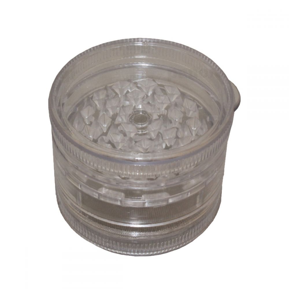 ΤΡΙΦΤΗΣ-GRINDER ΠΛΑΣΤΙΚΟΣ 60 Χ 48mm 3 ΘΕΣΕΩΝ ΔΙΑΦΑΝΟΣ