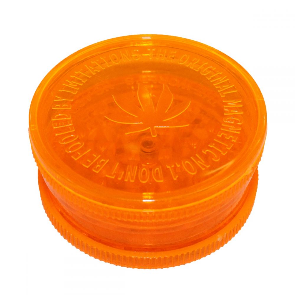 ΤΡΙΦΤΗΣ-GRINDER ΠΛΑΣΤΙΚΟΣ 60 Χ 25mm 2 ΘΕΣΕΩΝ ΠΟΡΤΟΚΑΛΙ