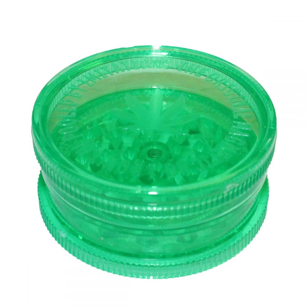 ΤΡΙΦΤΗΣ-GRINDER ΠΛΑΣΤΙΚΟΣ 60 Χ 25mm 2 ΘΕΣΕΩΝ ΠΡΑΣΙΝΟΣ