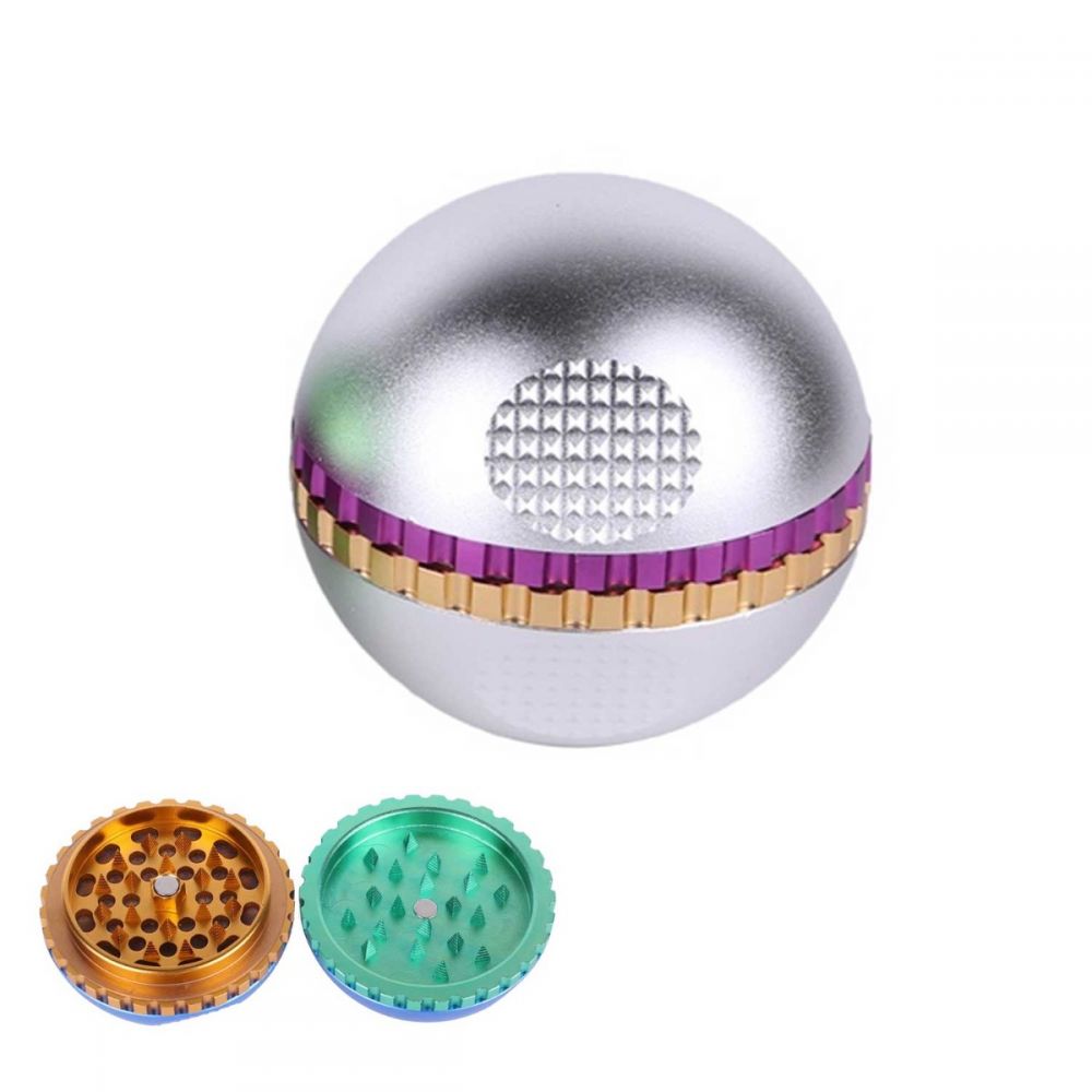 ΤΡΙΦΤΗΣ-GRINDER GRACE ΜΕΤΑΛΛΙΚΗ ΜΠΑΛΑ 60 x 50mm 3 ΘΕΣΕΩΝ ΑΣΗΜΙ