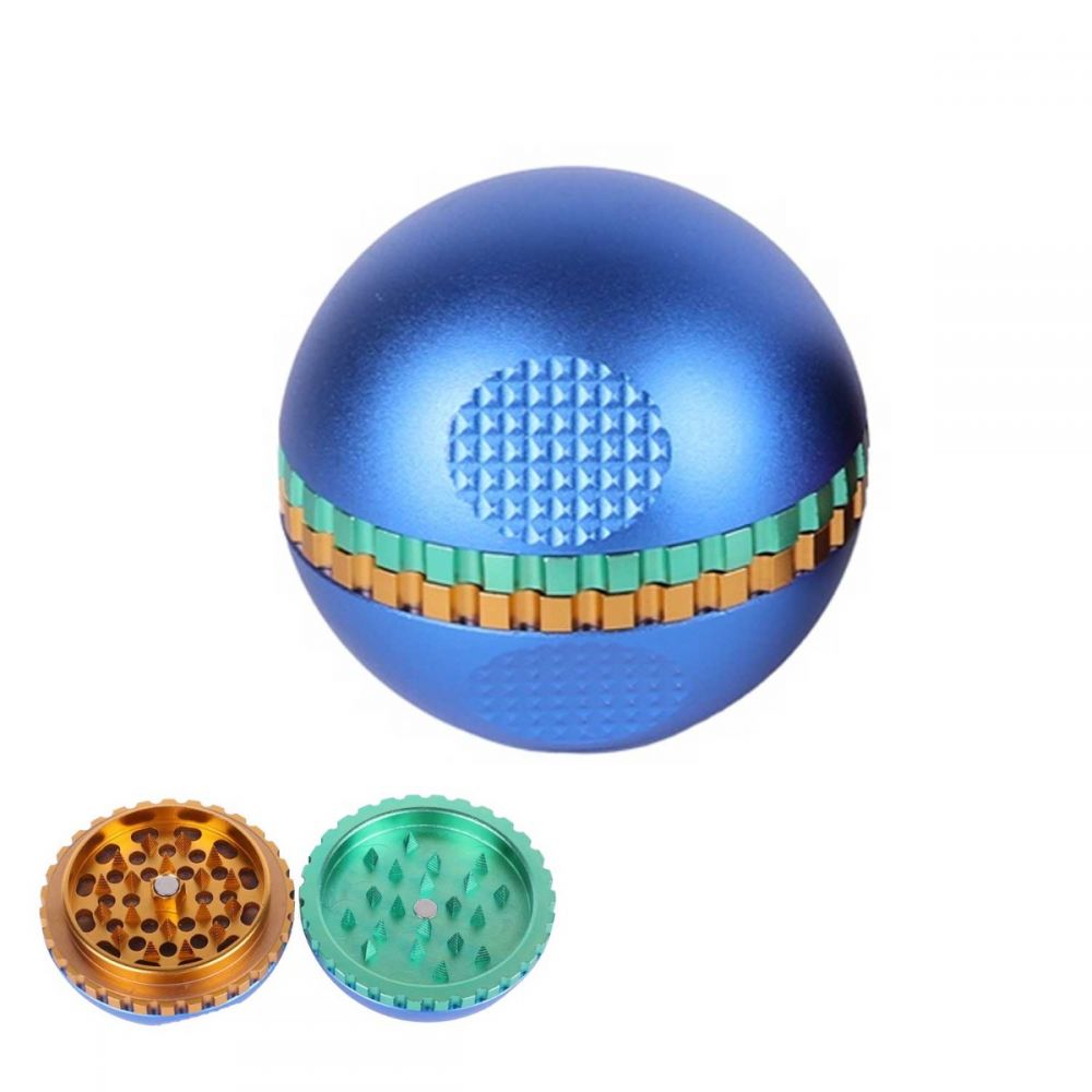 ΤΡΙΦΤΗΣ-GRINDER GRACE ΜΕΤΑΛΛΙΚΗ ΜΠΑΛΑ 60 x 50mm 3 ΘΕΣΕΩΝ ΜΠΛΕ
