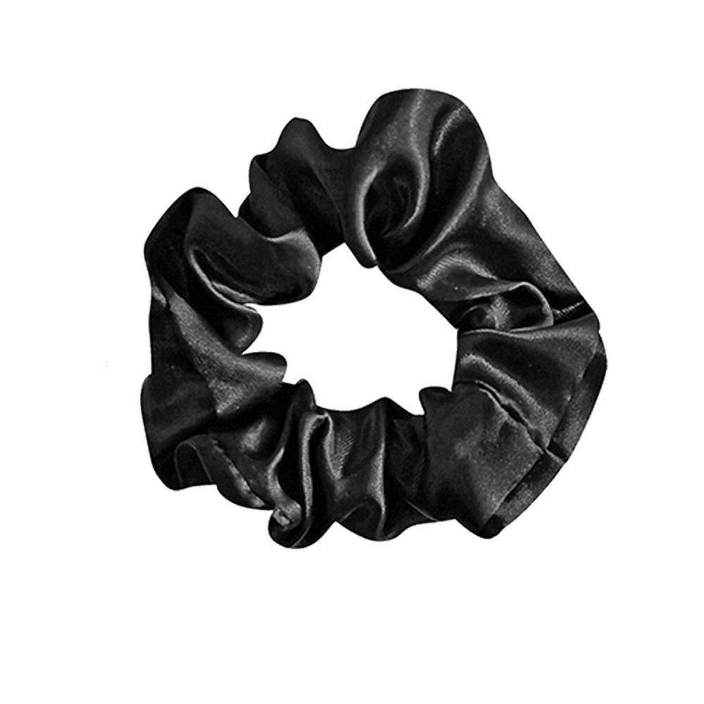SCRUNCHIE ΣΑΤΕΝ ΜΑΥΡO