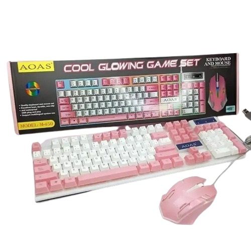 ΦΩΤΙΖΟΜΕΝΟ ΠΛΗΚΤΡΟΛΟΓΙΟ GAMING ΡΟΖ + ΠΟΝΤΙΚΙ YA-4600