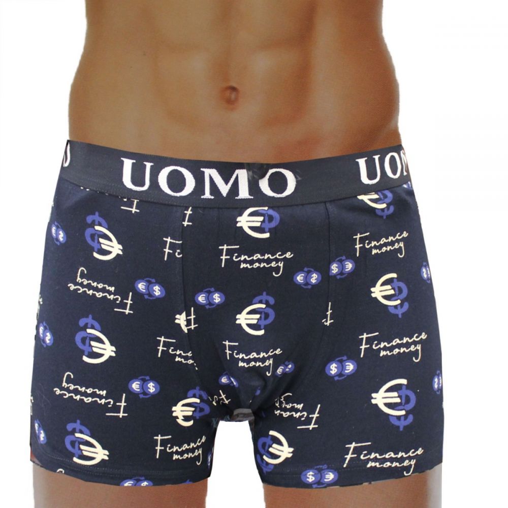 BOXER UOMO ΣΧΕΔΙΟ ΜΠΛΕ-M